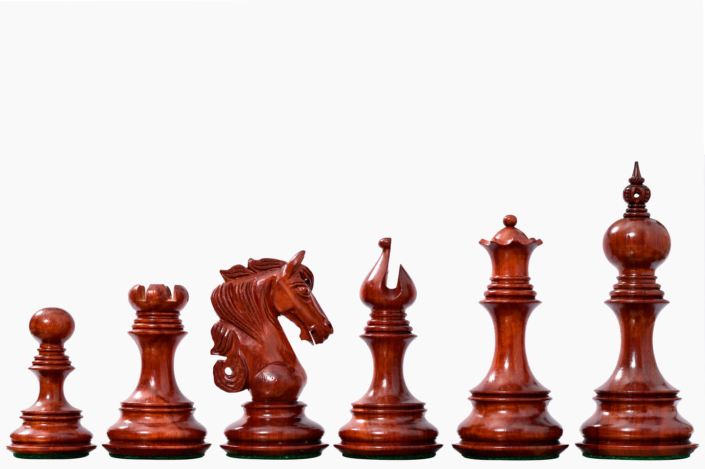The Admiral Series II Staunton Chess Pieces in Bud Rosewood & Box Wood - 4.5" King