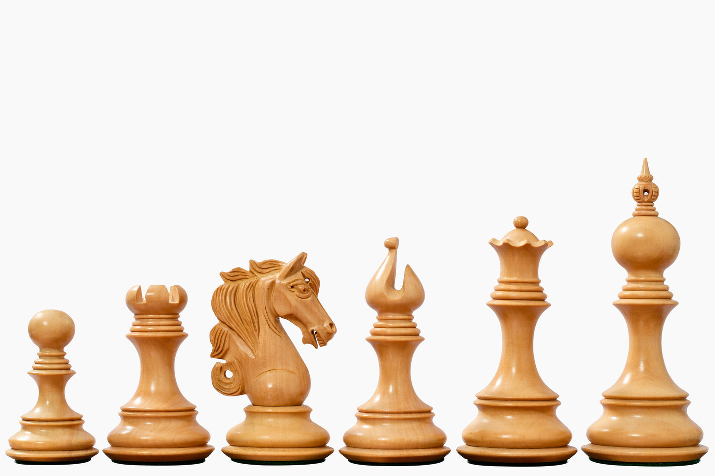 The Admiral Series II Staunton Chess Pieces in Bud Rosewood & Box Wood - 4.5" King