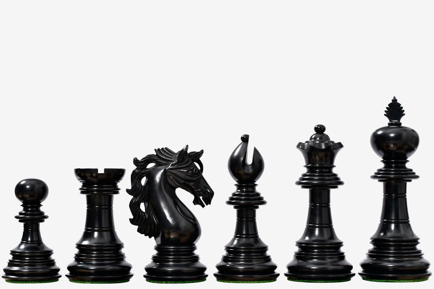 American Adios Series Luxury Chess Pieces in Distressed Boxwood & Ebony Wood - 4.4" King