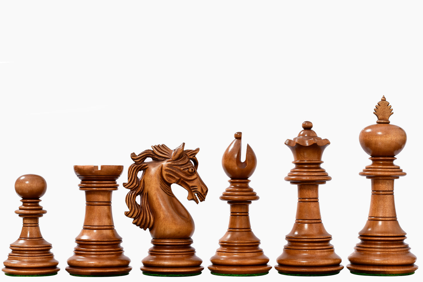 American Adios Series Luxury Chess Pieces in Distressed Boxwood & Ebony Wood - 4.4" King