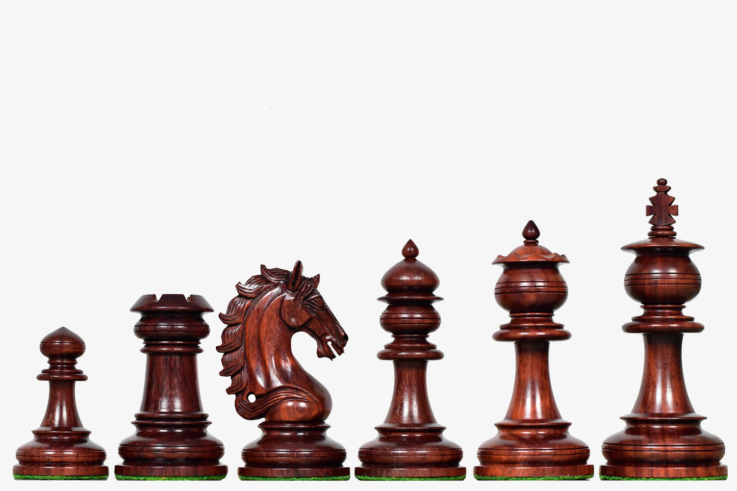 The Artisan Knight Handcrafted Luxury Wooden Chess Pieces In Bud Rosewood & Natural Boxwood - 4.4" King
