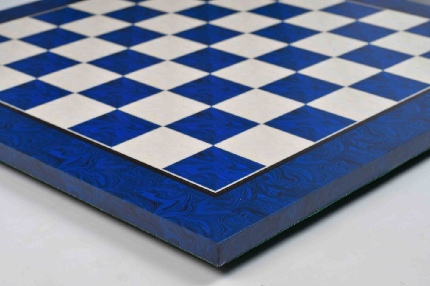 Blue Burl Wooden Pattern Tournament Chess Board 21" 57mm Squares