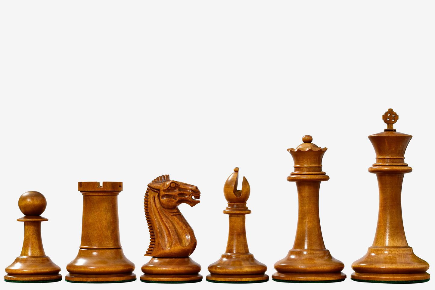 Nathaniel Cooke 1849 Staunton Collector Chess Pieces in Antique Wood & Ebony Wood - 4.5" King