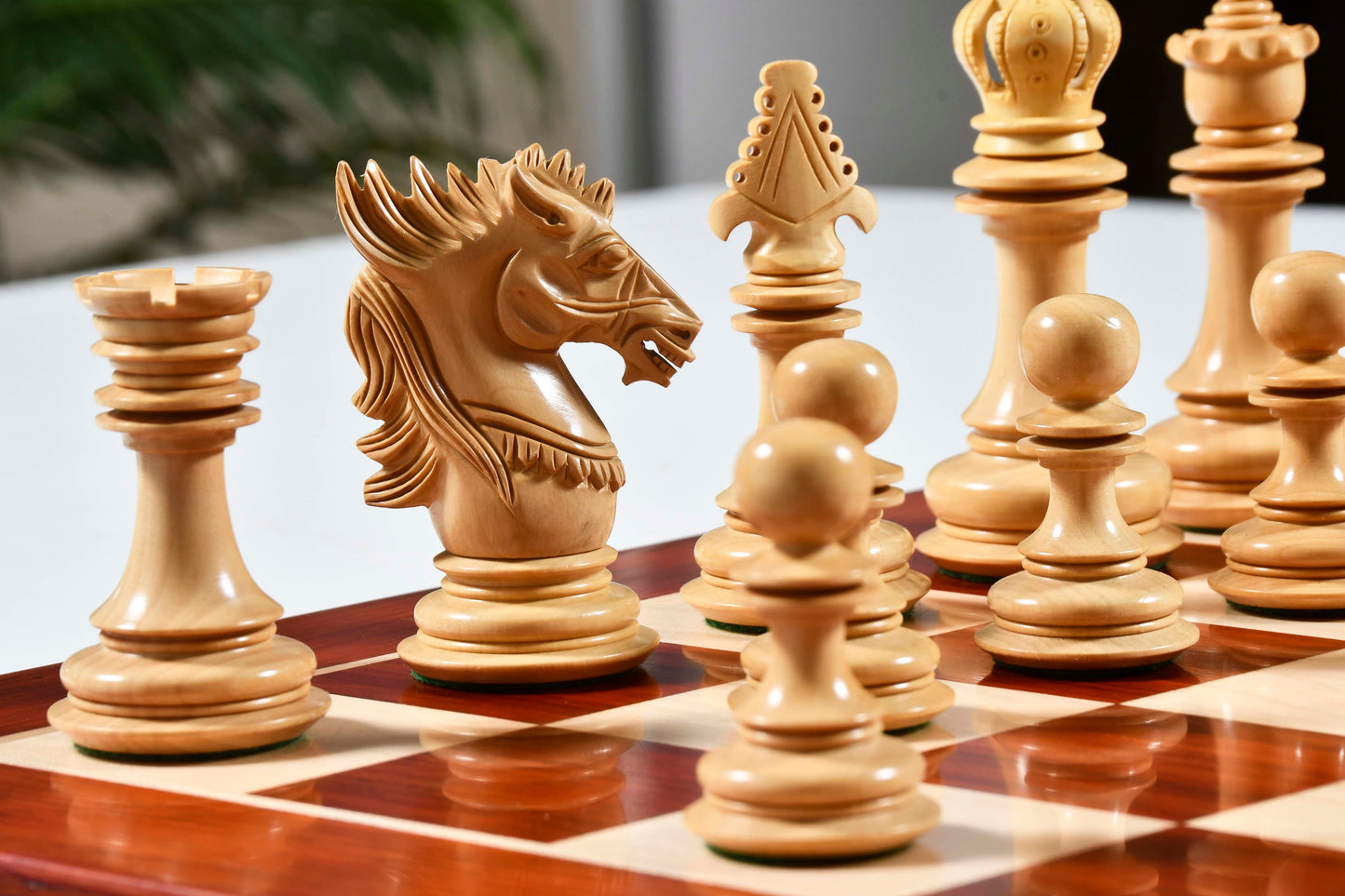The Dragon Knight Series Wooden Chess Pieces Carved in Budrosewood  / Box Wood - 4.7" King