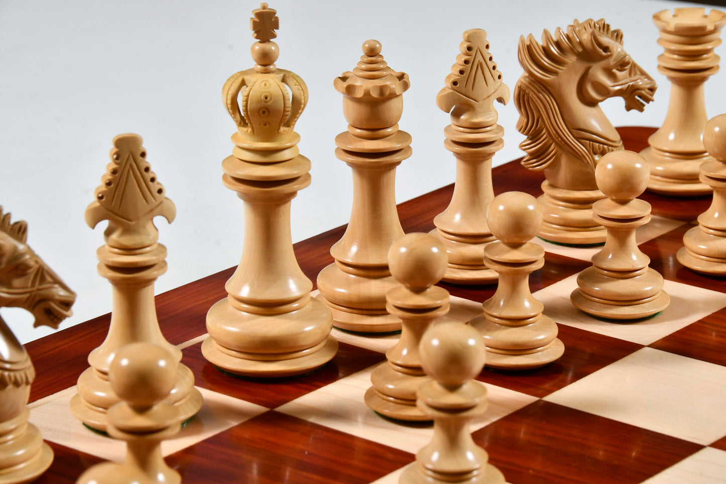 The Dragon Knight Series Wooden Chess Pieces Carved in Budrosewood  / Box Wood - 4.7" King