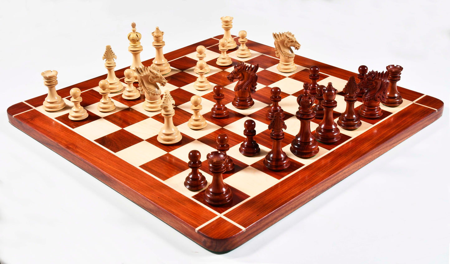 The Dragon Knight Series Wooden Chess Pieces Carved in Budrosewood  / Box Wood - 4.7" King