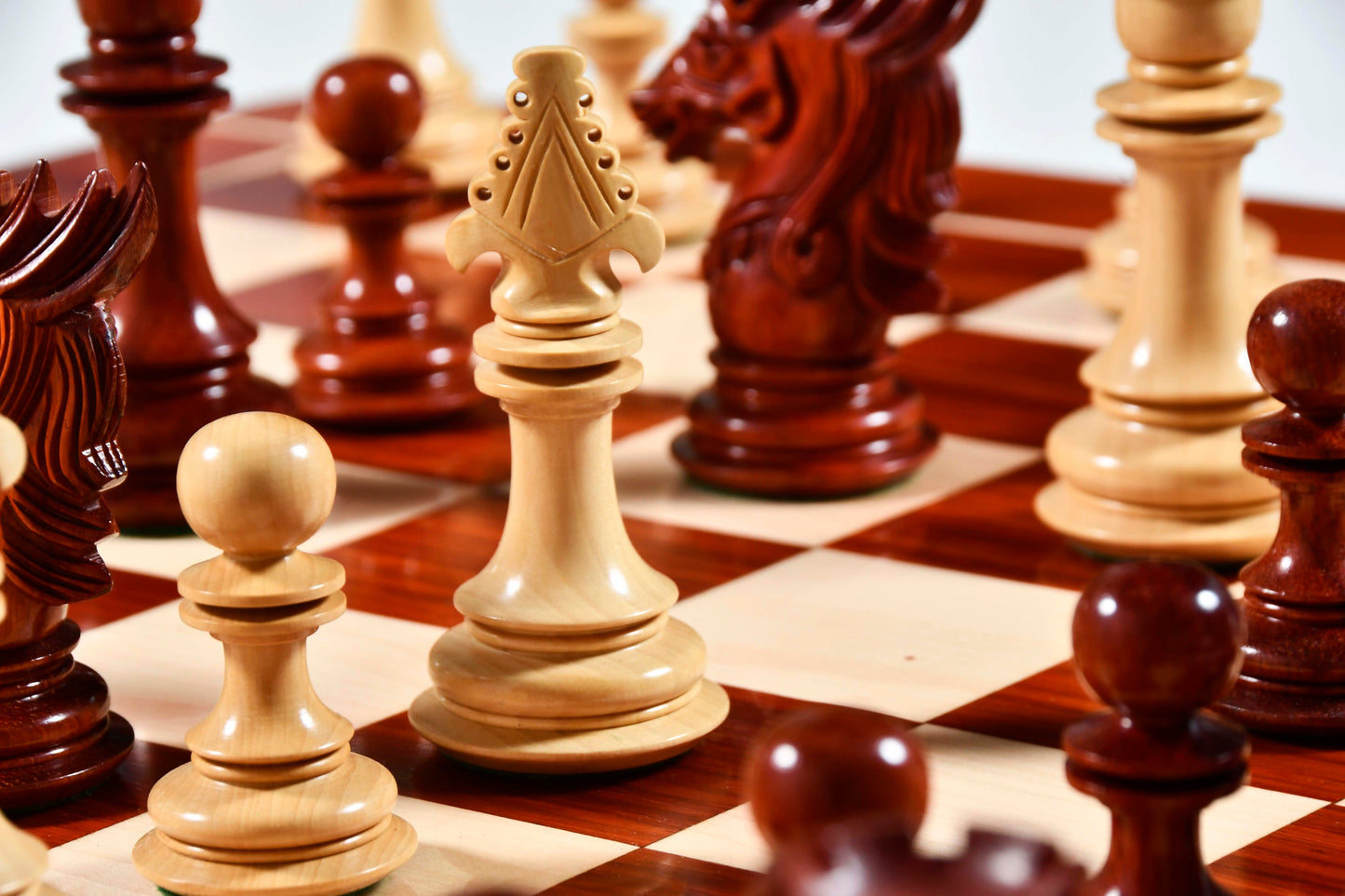 The Dragon Knight Series Wooden Chess Pieces Carved in Budrosewood  / Box Wood - 4.7" King