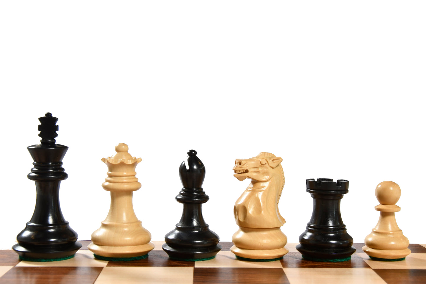 Collector Series Chess Pieces in Ebonized/Boxwood - 2.6" King with Board & Storage Pouch