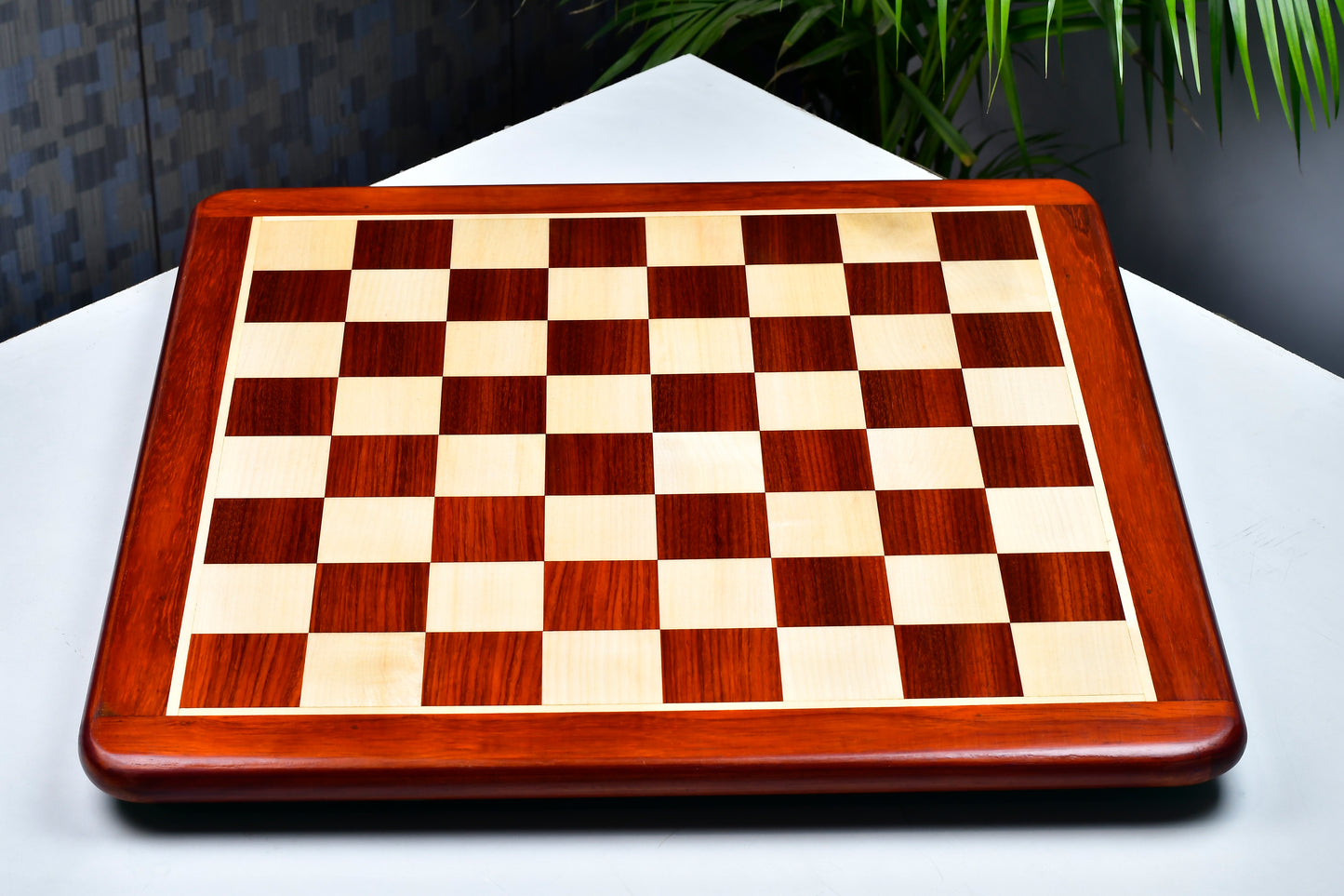 Solid Wooden Chess Board Blood Red Bud Rose Wood (Padauk) 23" - 60 mm