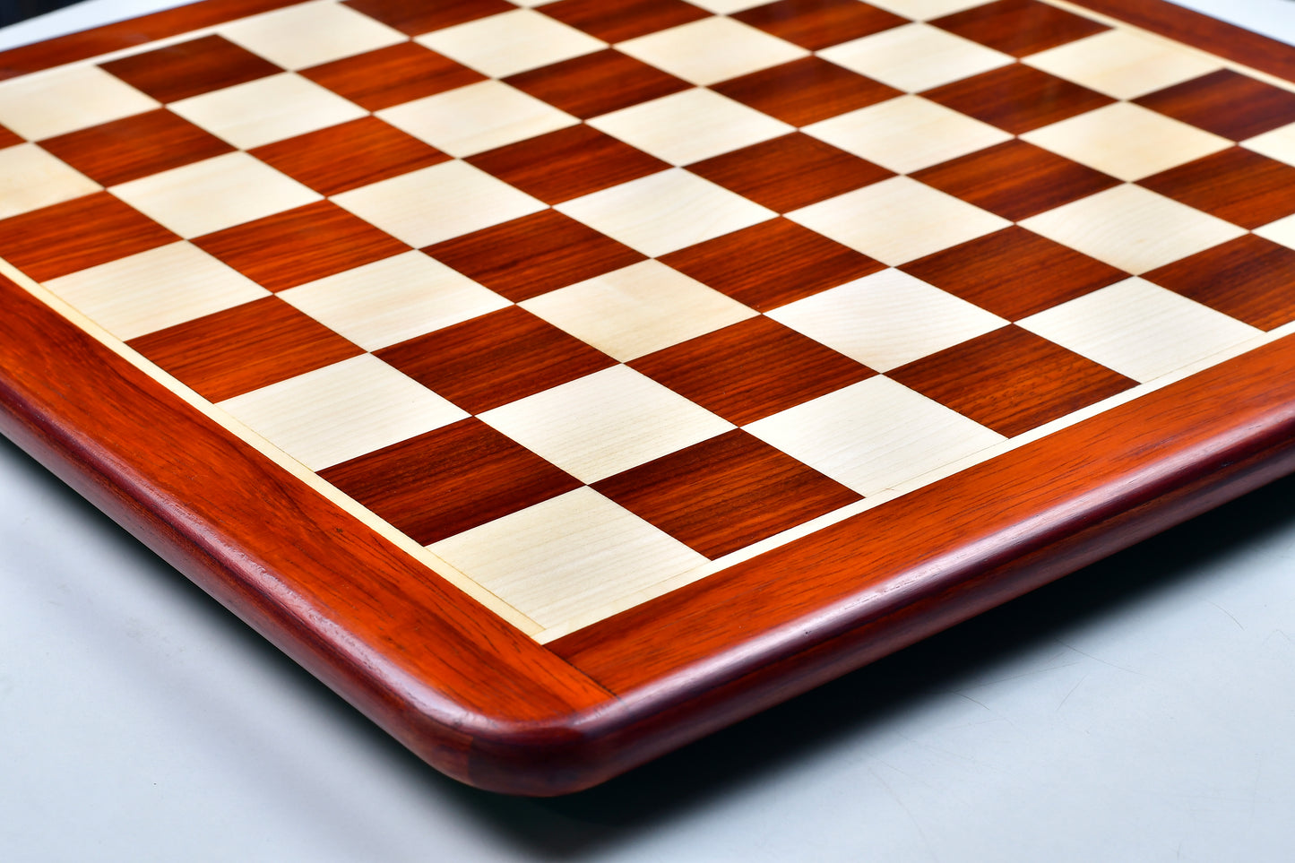 Solid Wooden Chess Board Blood Red Bud Rose Wood (Padauk) 23" - 60 mm