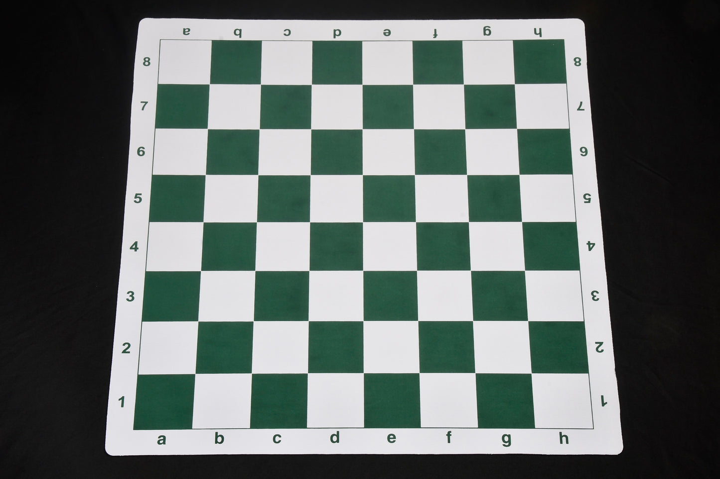 Rubber Mouse pad Tournament Roll-up Chess Board with Algebraic Notation in Green & White Color 20" - 55 mm