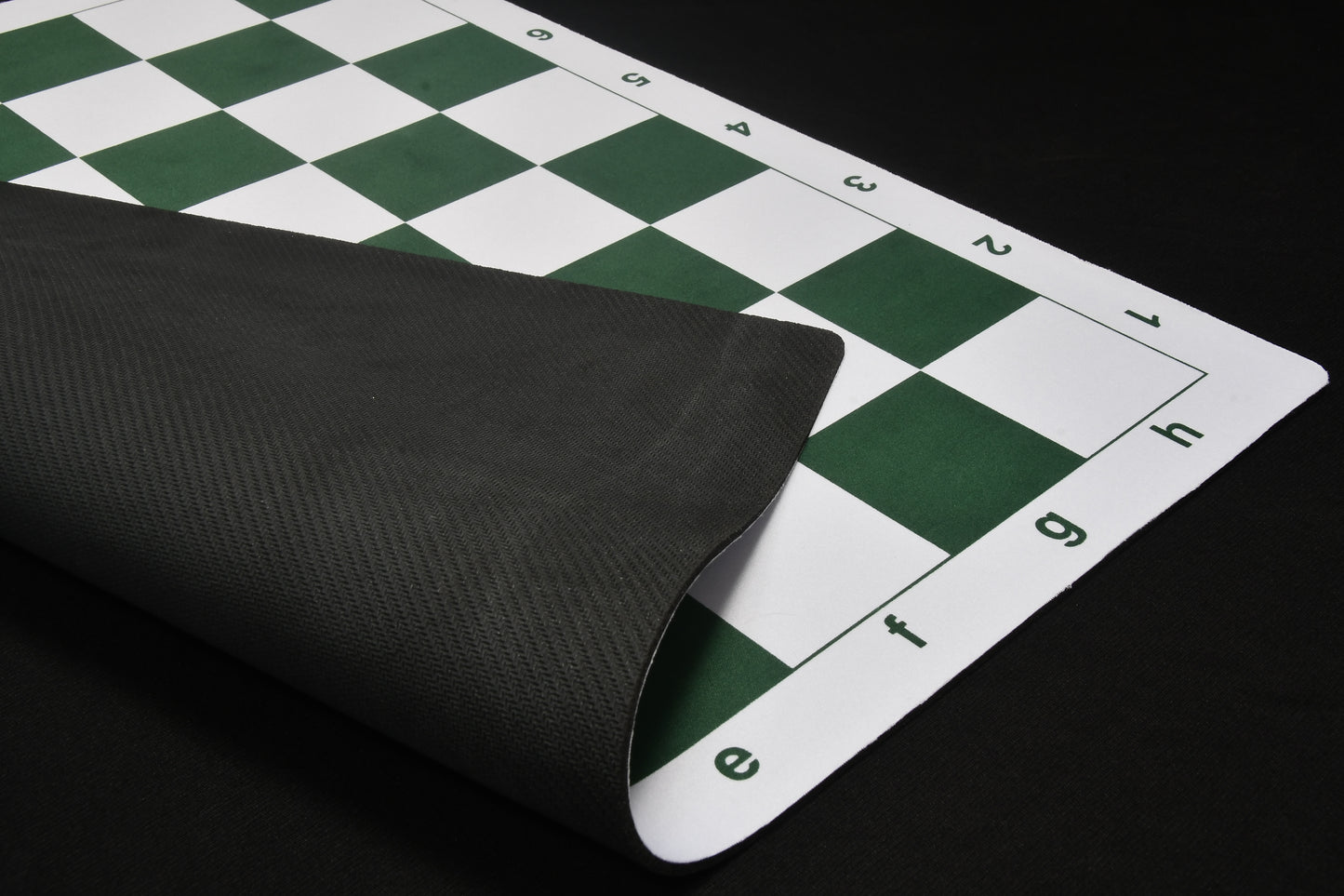 Rubber Mouse pad Tournament Roll-up Chess Board with Algebraic Notation in Green & White Color 20" - 55 mm