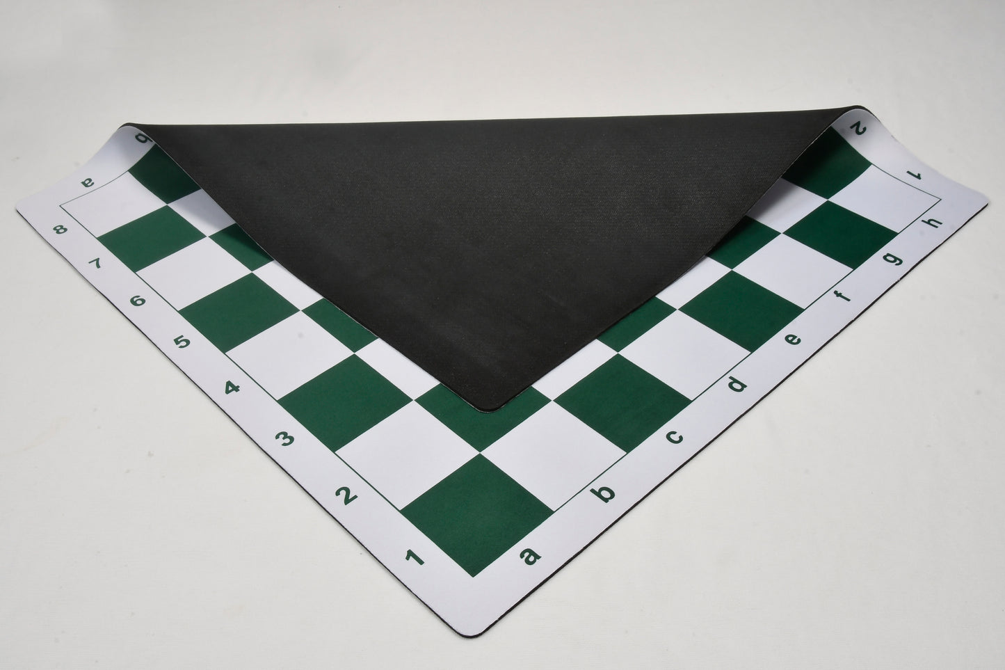 Rubber Mouse pad Tournament Roll-up Chess Board with Algebraic Notation in Green & White Color 20" - 55 mm