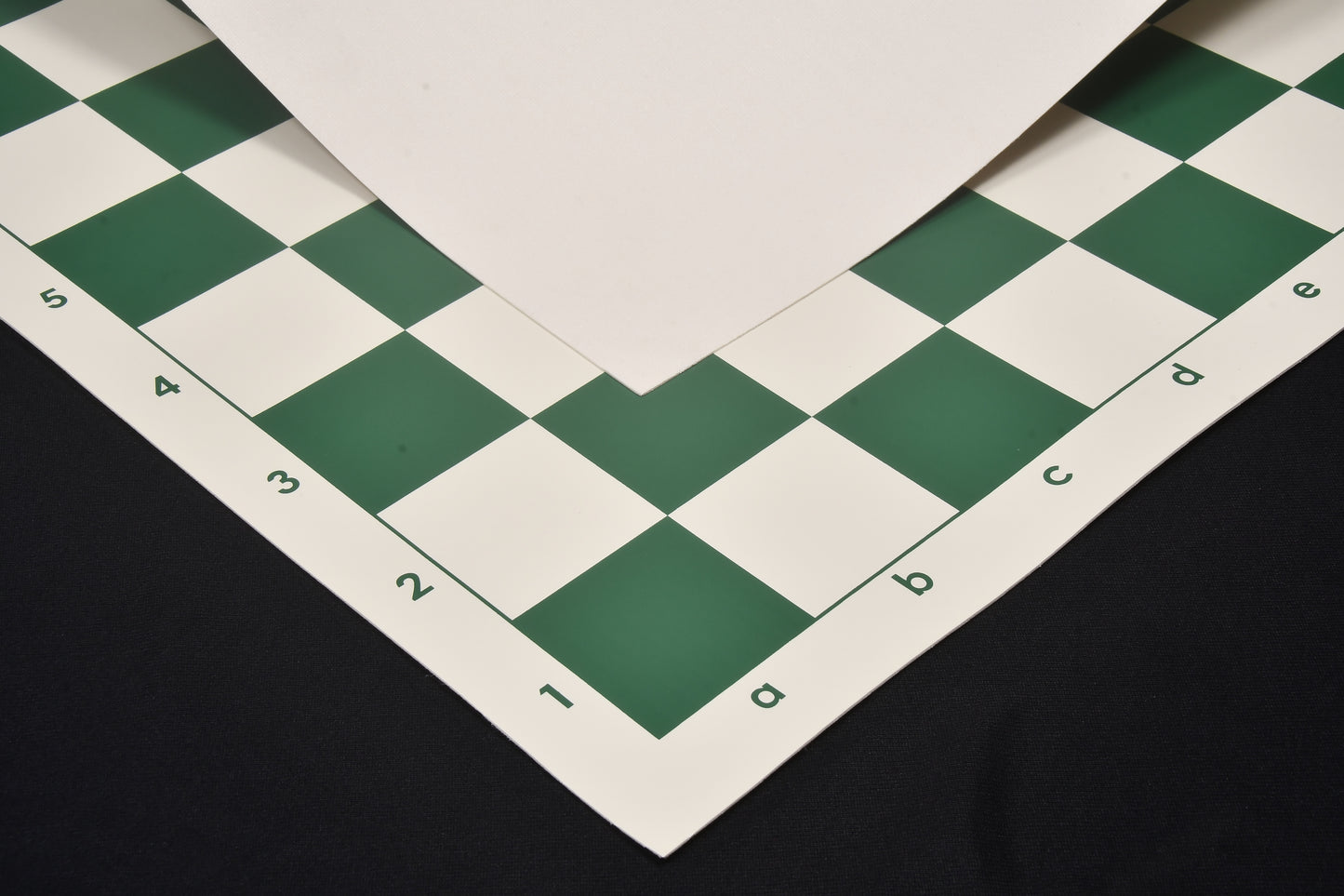 Basic Tournament Vinyl Roll-up Chess Board with Algebraic Notation in Green & White Color 20" - 55 mm