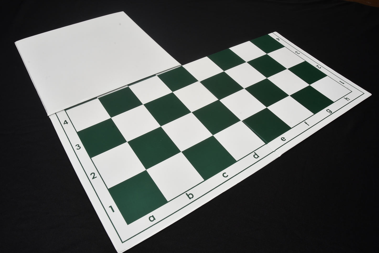 Double Folding Tournament PVC Chess Board with Algebraic Notation in Green & White Color 20" - 55 mm