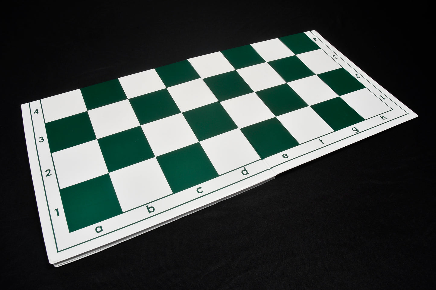 Double Folding Tournament PVC Chess Board with Algebraic Notation in Green & White Color 20" - 55 mm