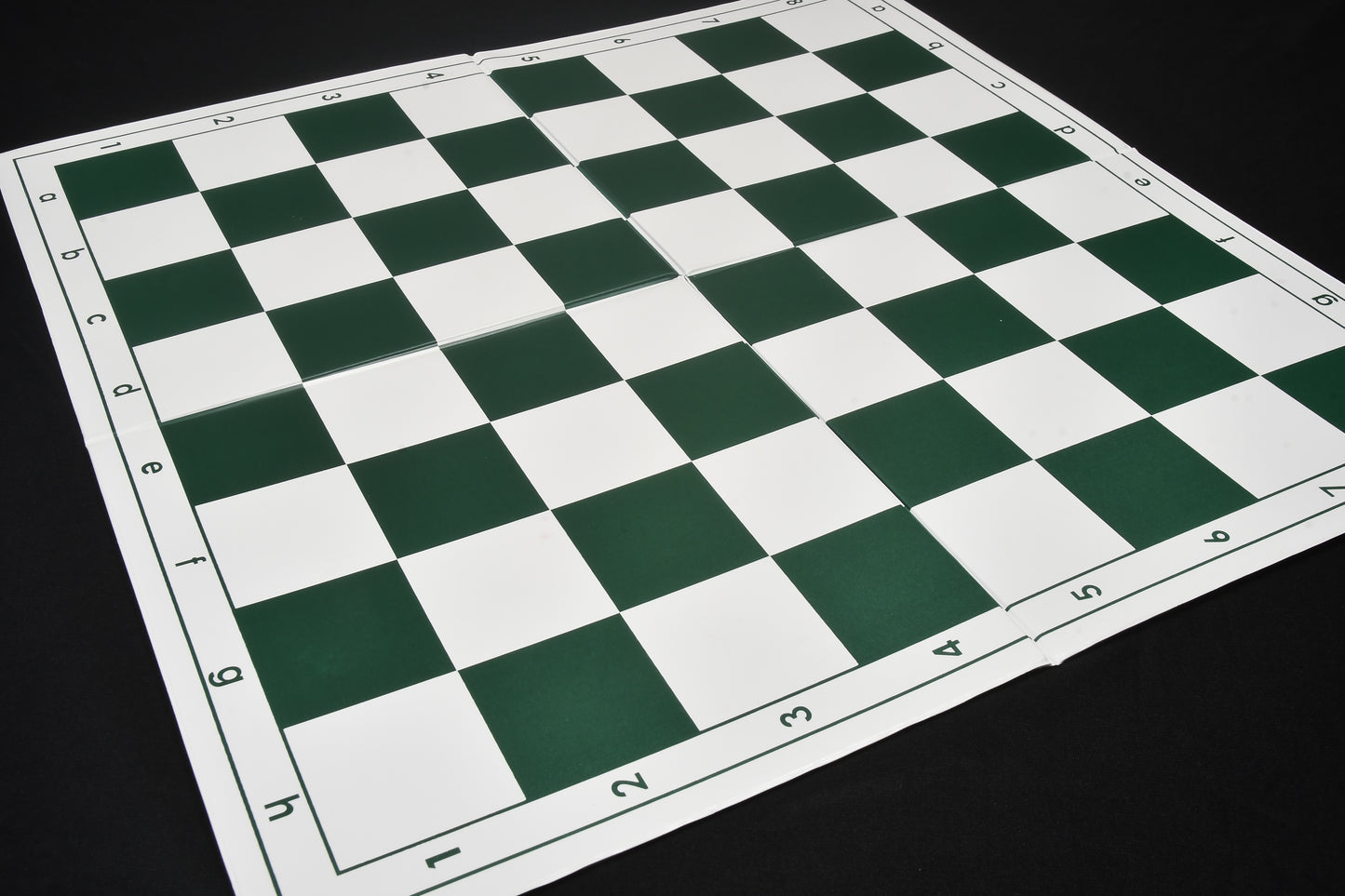 Double Folding Tournament PVC Chess Board with Algebraic Notation in Green & White Color 20" - 55 mm