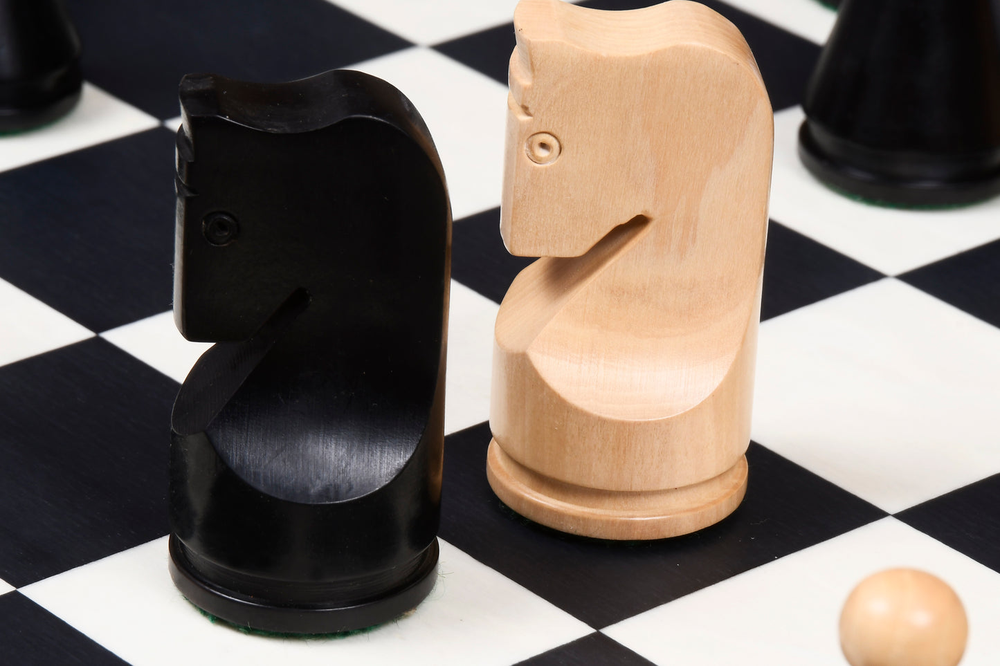 The Classic Series Cone Shaped Chess Pieces in Ebonized Boxwood & Natural Boxwood - 4.09" King