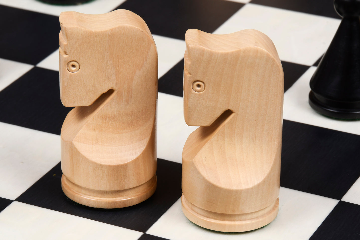 The Classic Series Cone Shaped Chess Pieces in Ebonized Boxwood & Natural Boxwood - 4.09" King