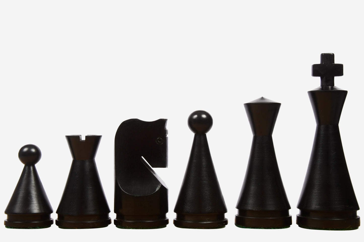 The Classic Series Cone Shaped Chess Pieces in Ebonized Boxwood & Natural Boxwood - 4.09" King