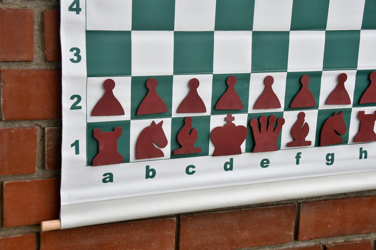 29" Vinyl Chess Demo Board and Magnetic Pieces with Green Deluxe Carrying Bag