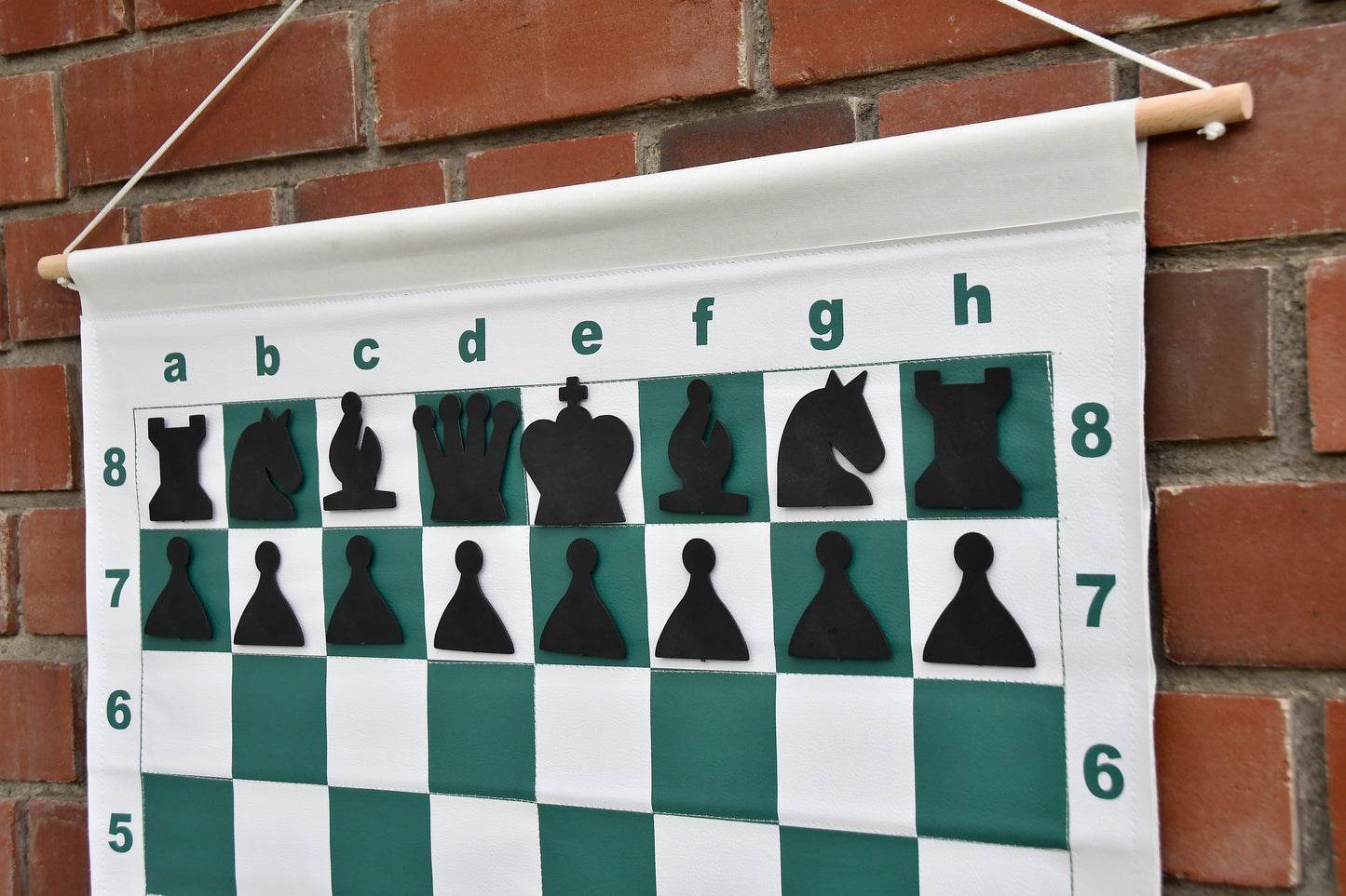 29" Vinyl Chess Demo Board and Magnetic Pieces with Green Deluxe Carrying Bag