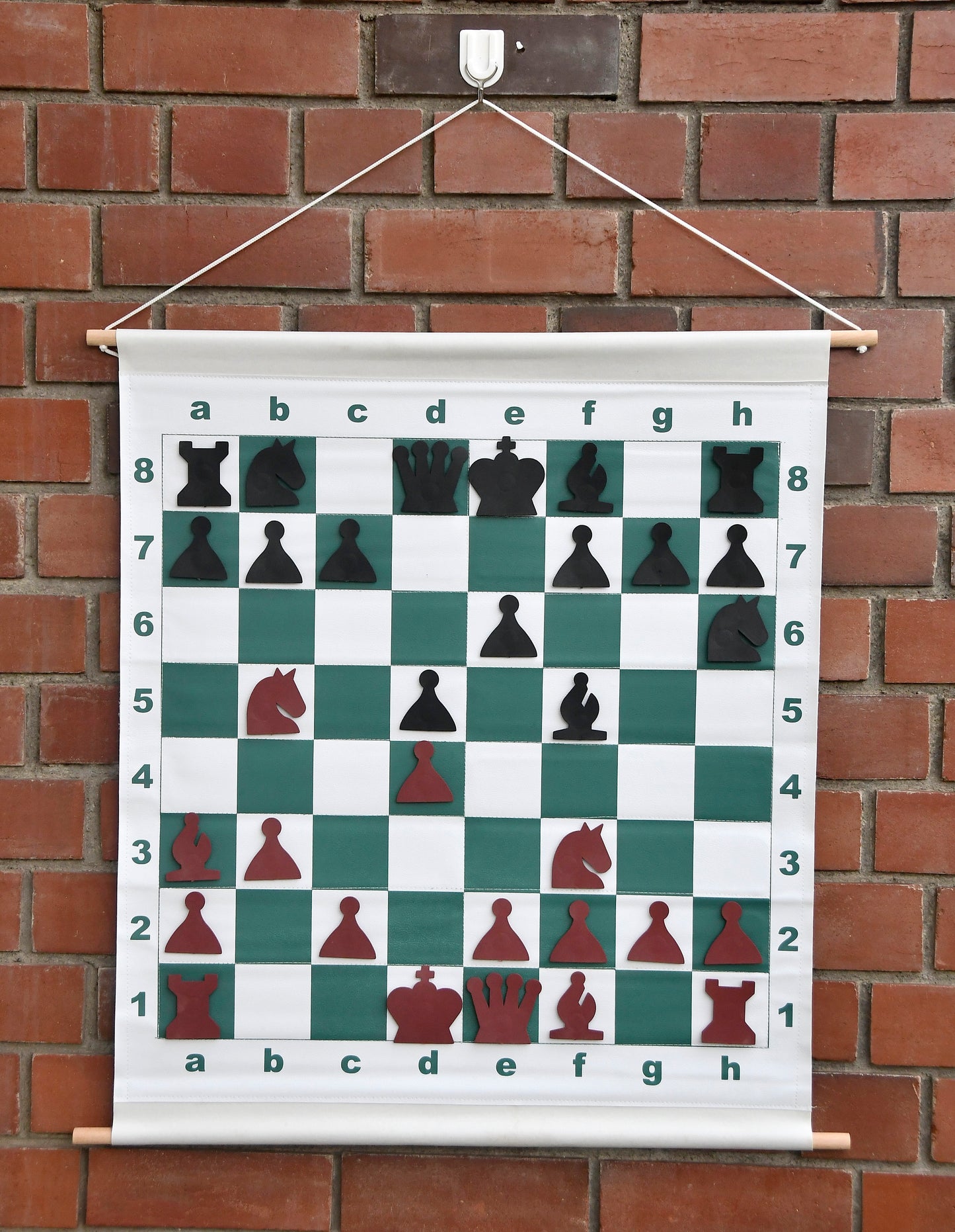 29" Vinyl Chess Demo Board and Magnetic Pieces with Green Deluxe Carrying Bag