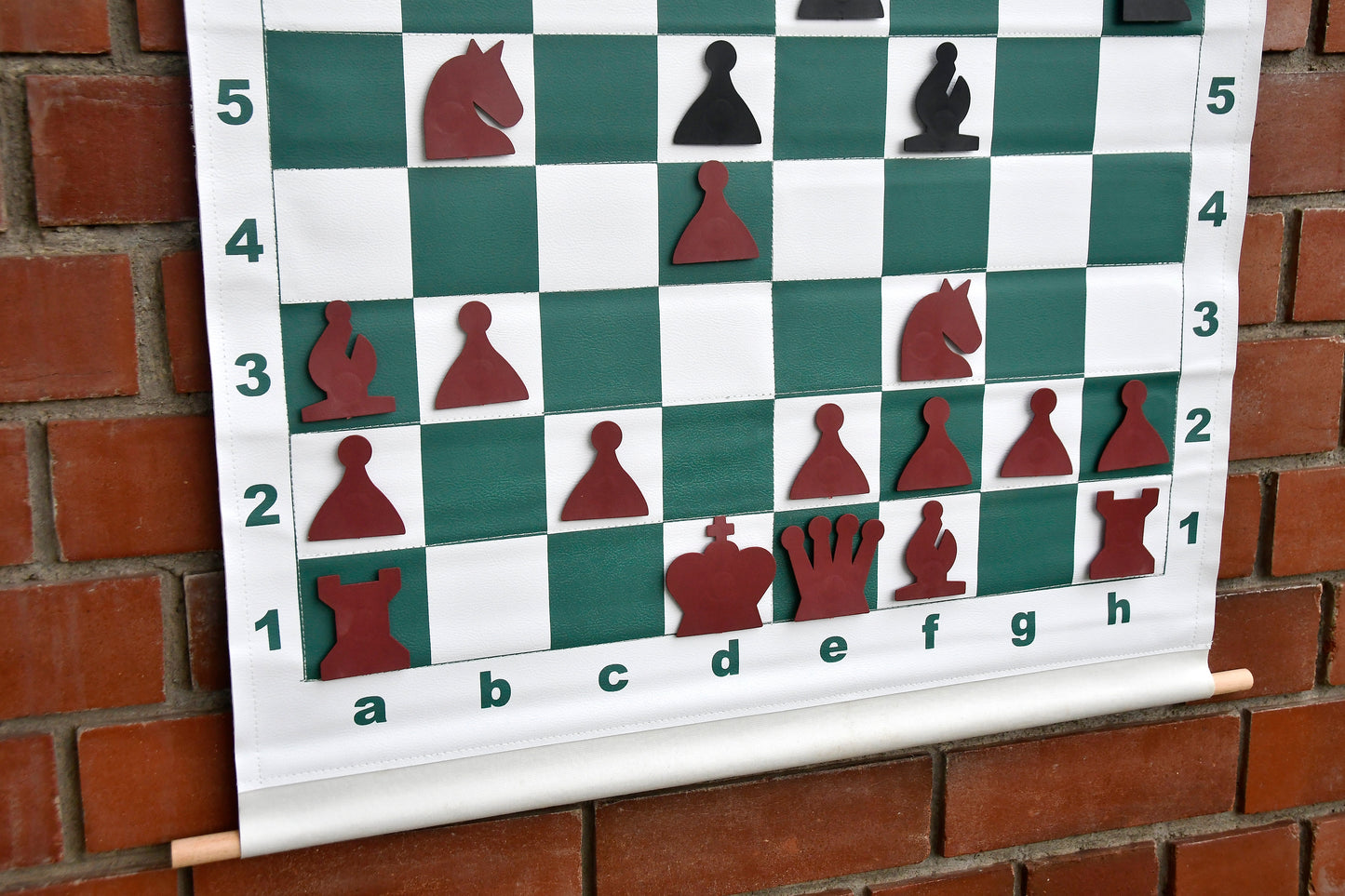 29" Vinyl Chess Demo Board and Magnetic Pieces with Green Deluxe Carrying Bag