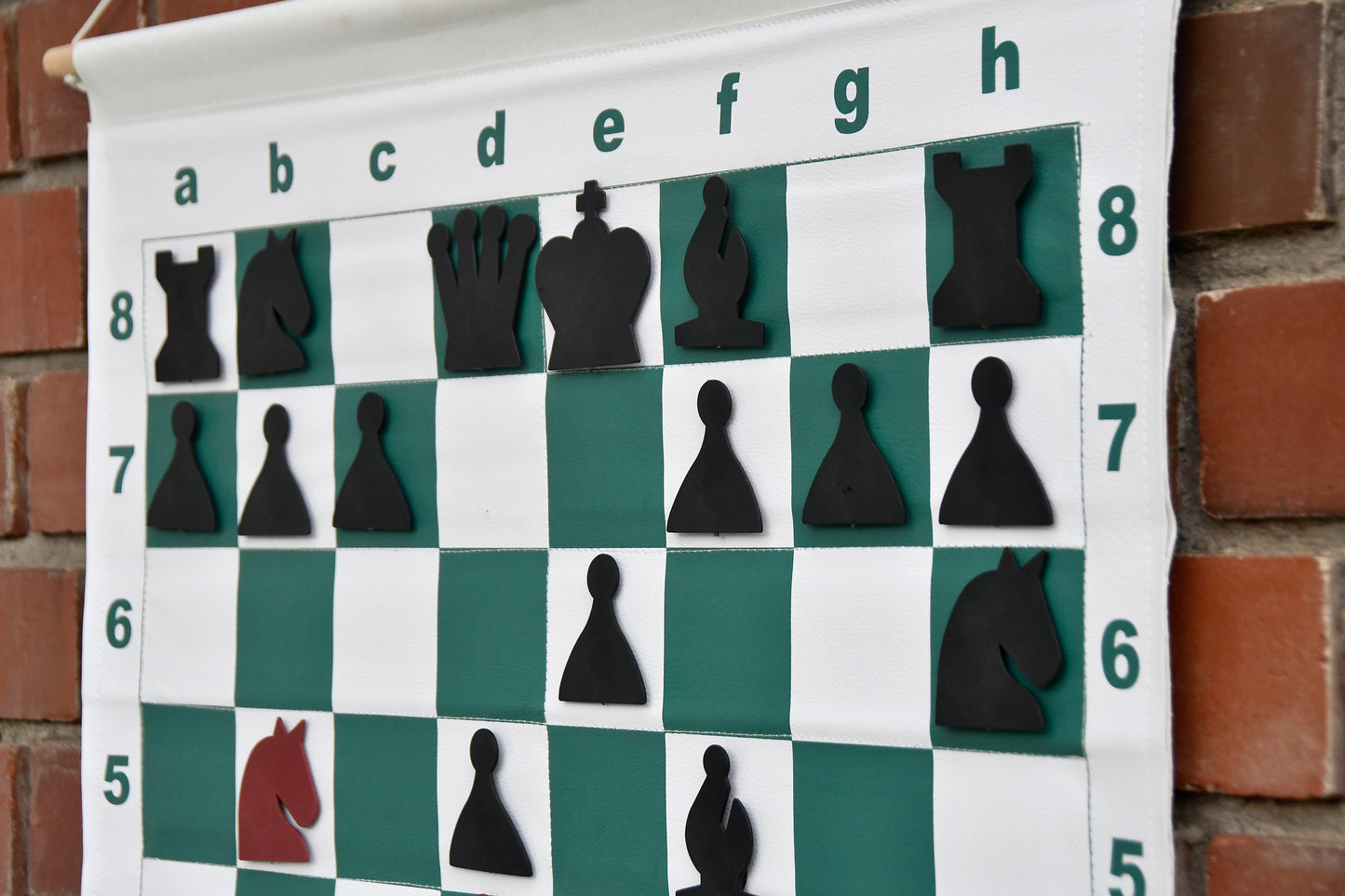 29" Vinyl Chess Demo Board and Magnetic Pieces with Green Deluxe Carrying Bag