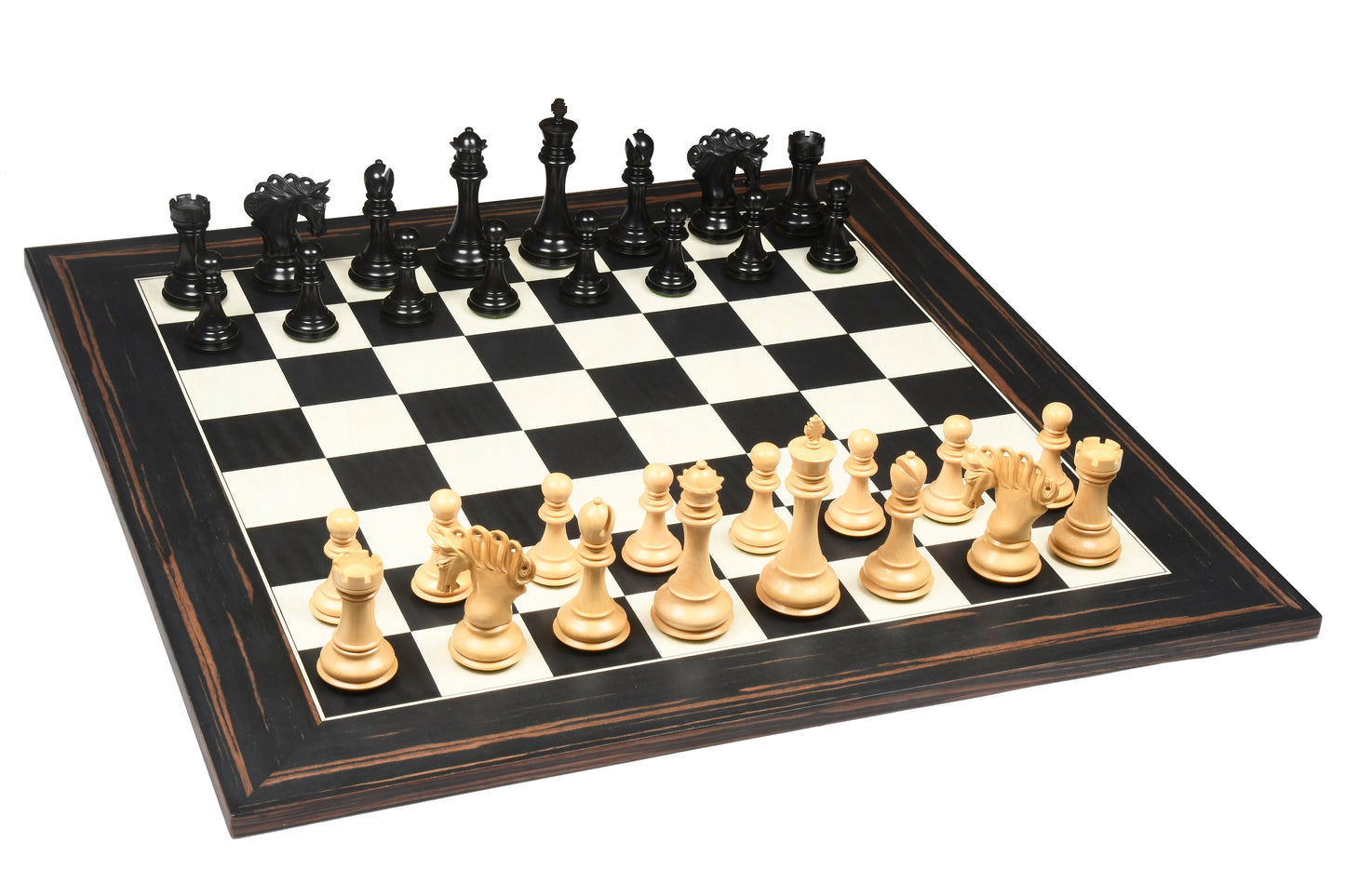 Pegasus Series Artisan Chess Pieces ver 2.0 in Ebony / Boxwood - 4.6" King with Board