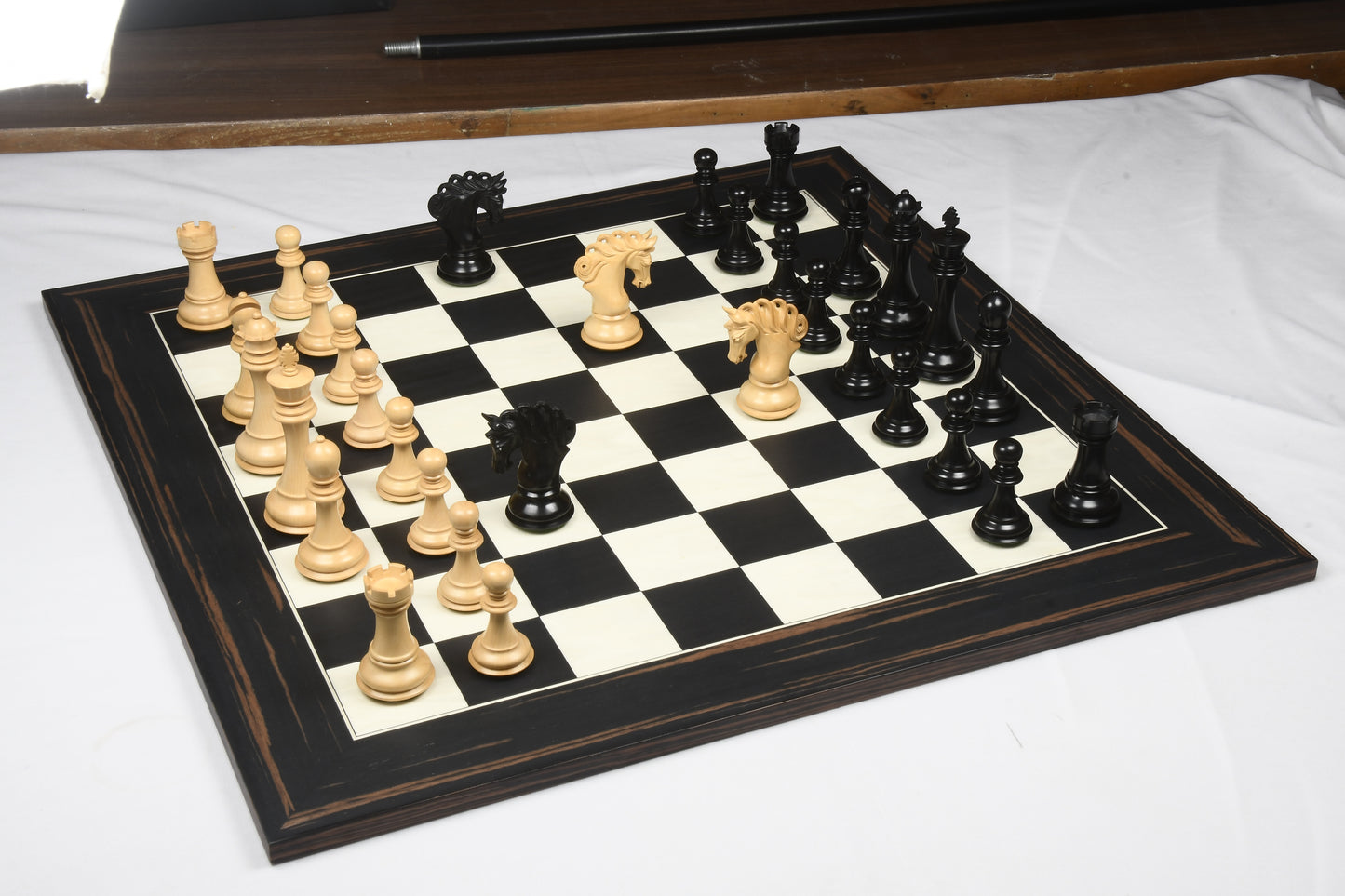 Pegasus Series Artisan Chess Pieces ver 2.0 in Ebony / Boxwood - 4.6" King with Board