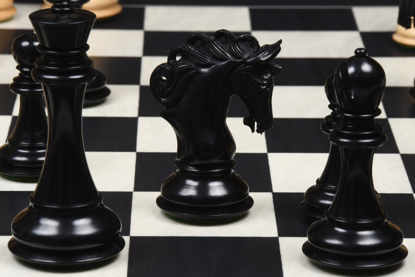 Pegasus Series Artisan Chess Pieces ver 2.0 in Ebony / Boxwood - 4.6" King with Board