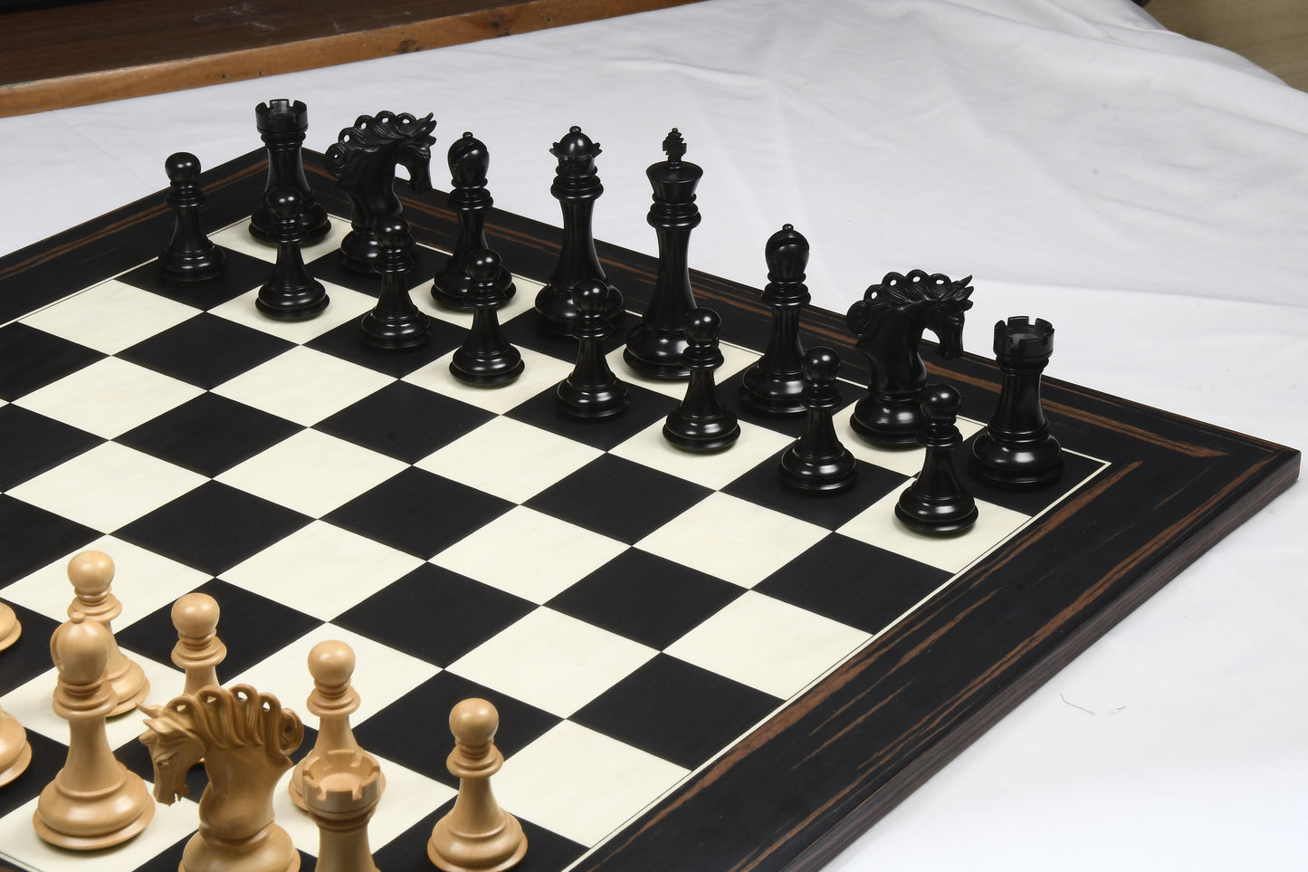 Pegasus Series Artisan Chess Pieces ver 2.0 in Ebony / Boxwood - 4.6" King with Board