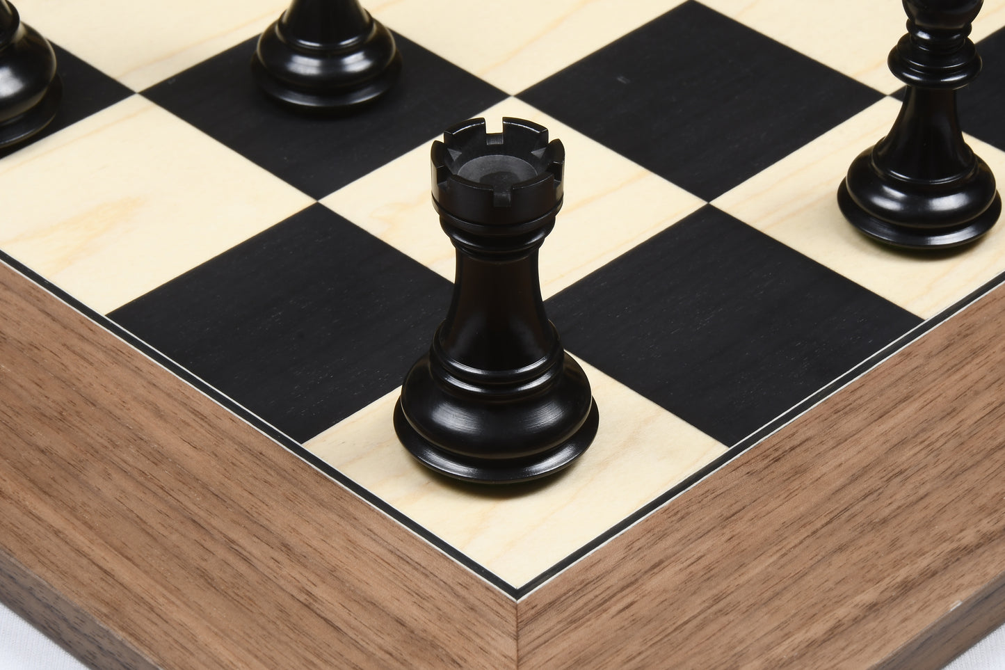 Combo of The Pegasus Series Artisan Staunton Chess Pieces ver 2.0 in Ebony / Boxwood - 4.6" King with Wooden Chess Board 24"
