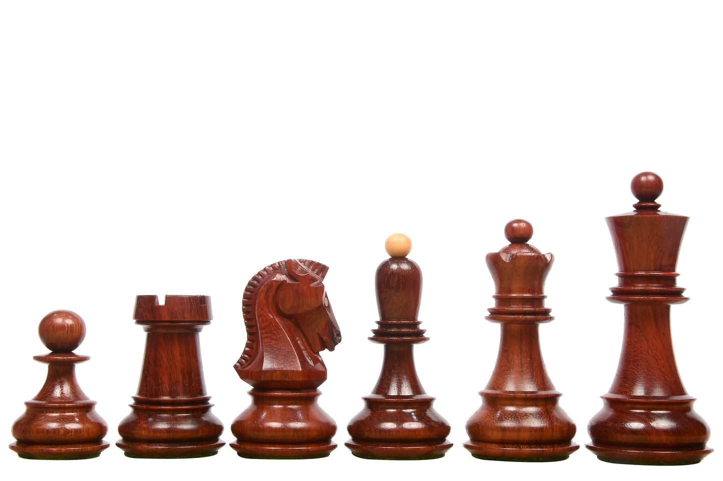 1950 Repro Dubrovnik Bobby Fischer Chessmen V3.0 in Bud Rosewood/Boxwood - 3.7" King with Board