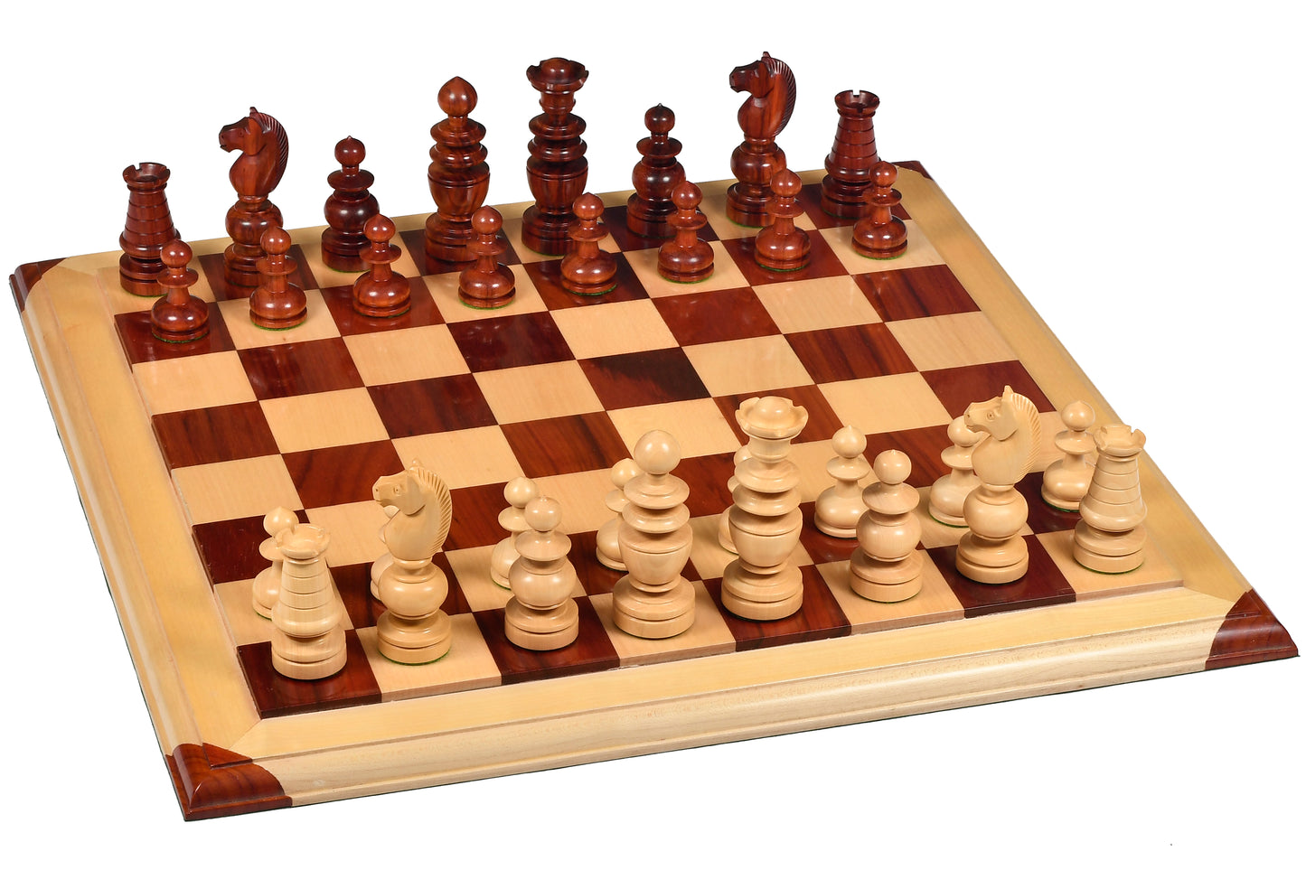 Reproduced Antique Series French Regency Chess Pieces in Bud Rosewood & Boxwood - 4.2" King