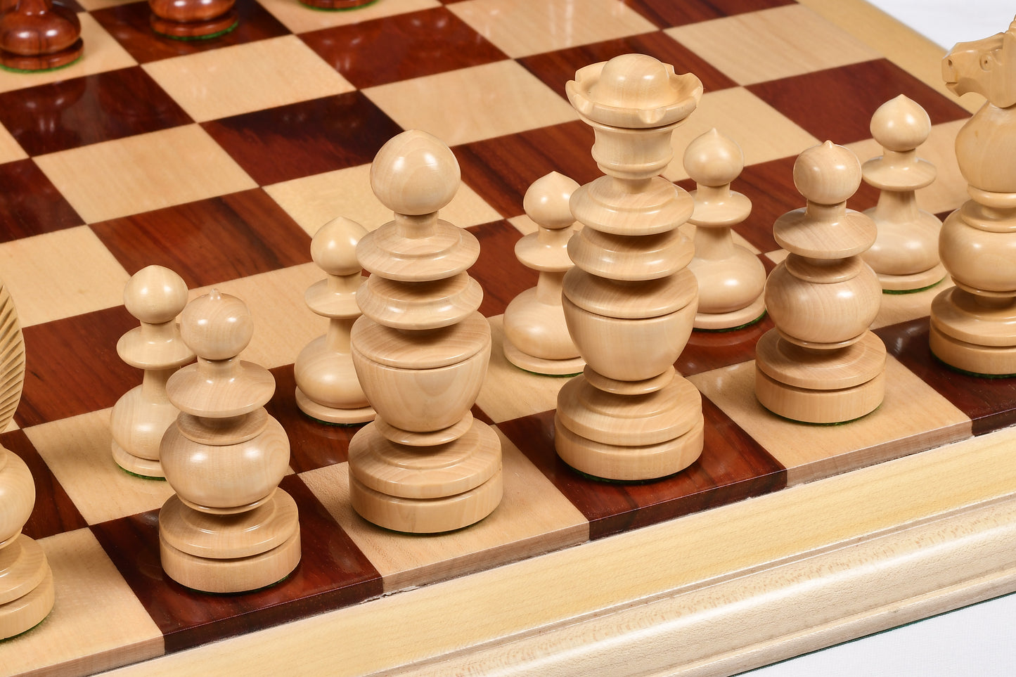 Reproduced Antique Series French Regency Chess Pieces in Bud Rosewood & Boxwood - 4.2" King