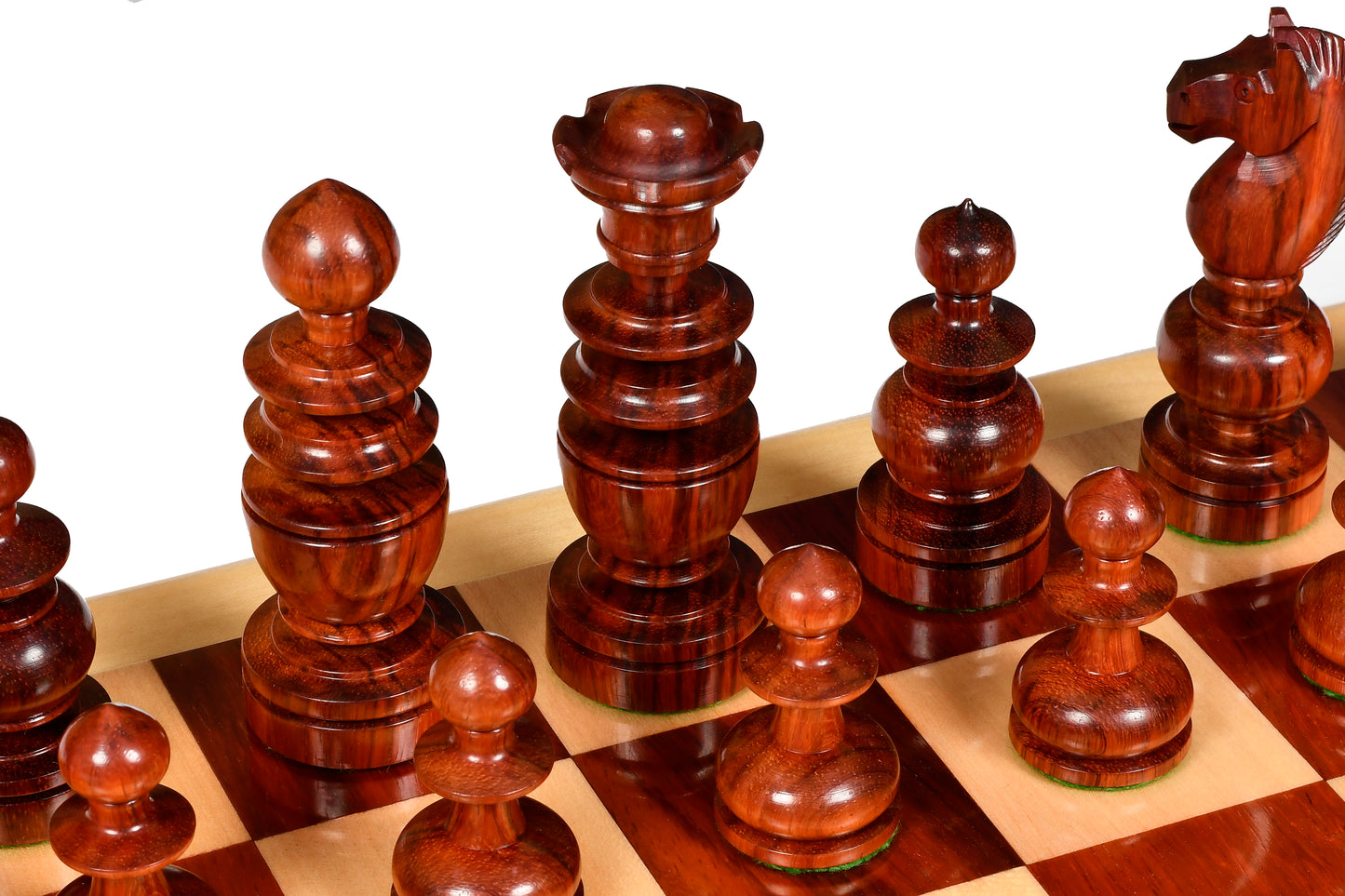 Reproduced Antique Series French Regency Chess Pieces in Bud Rosewood & Boxwood - 4.2" King