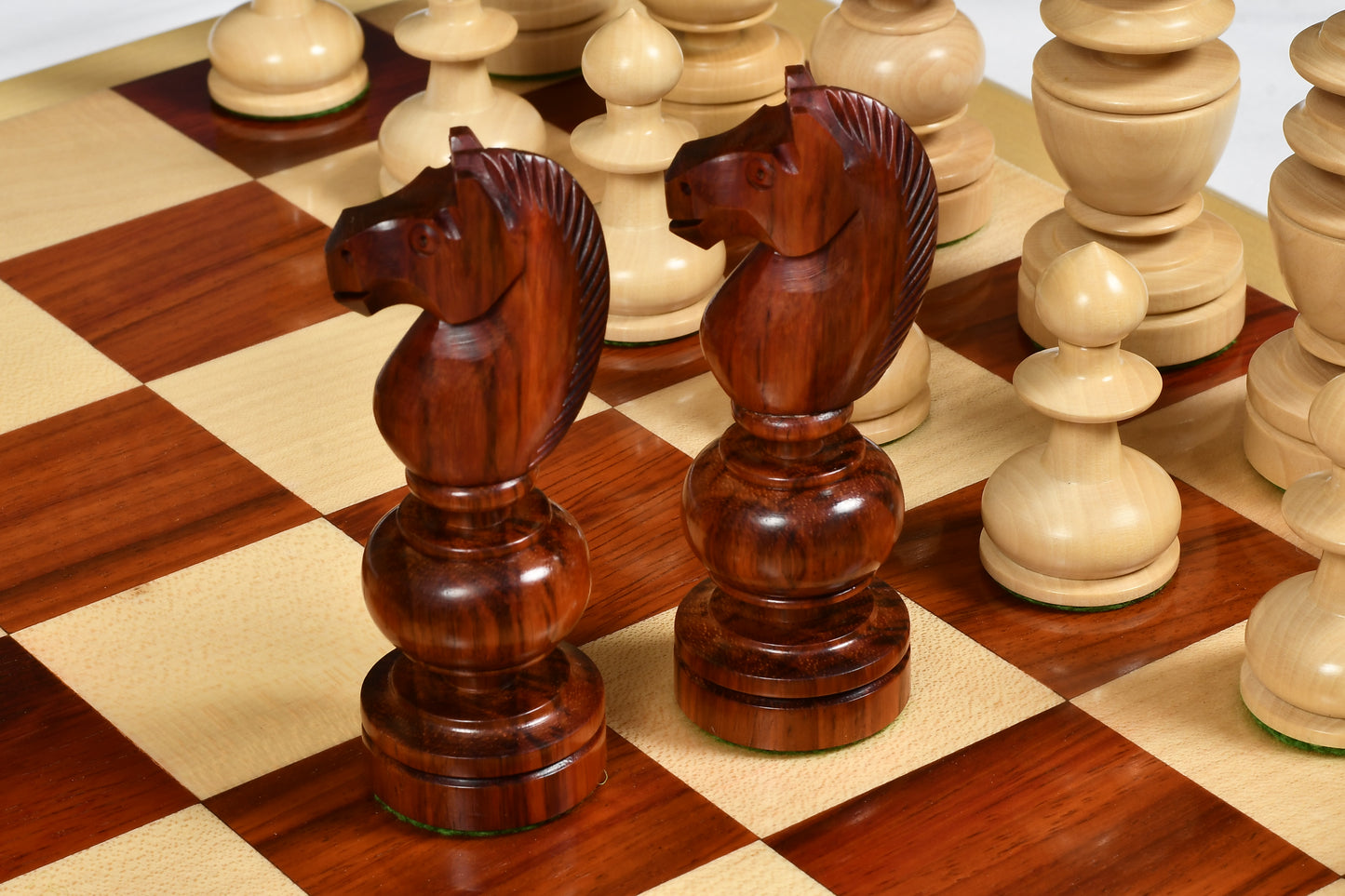 Reproduced Antique Series French Regency Chess Pieces in Bud Rosewood & Boxwood - 4.2" King