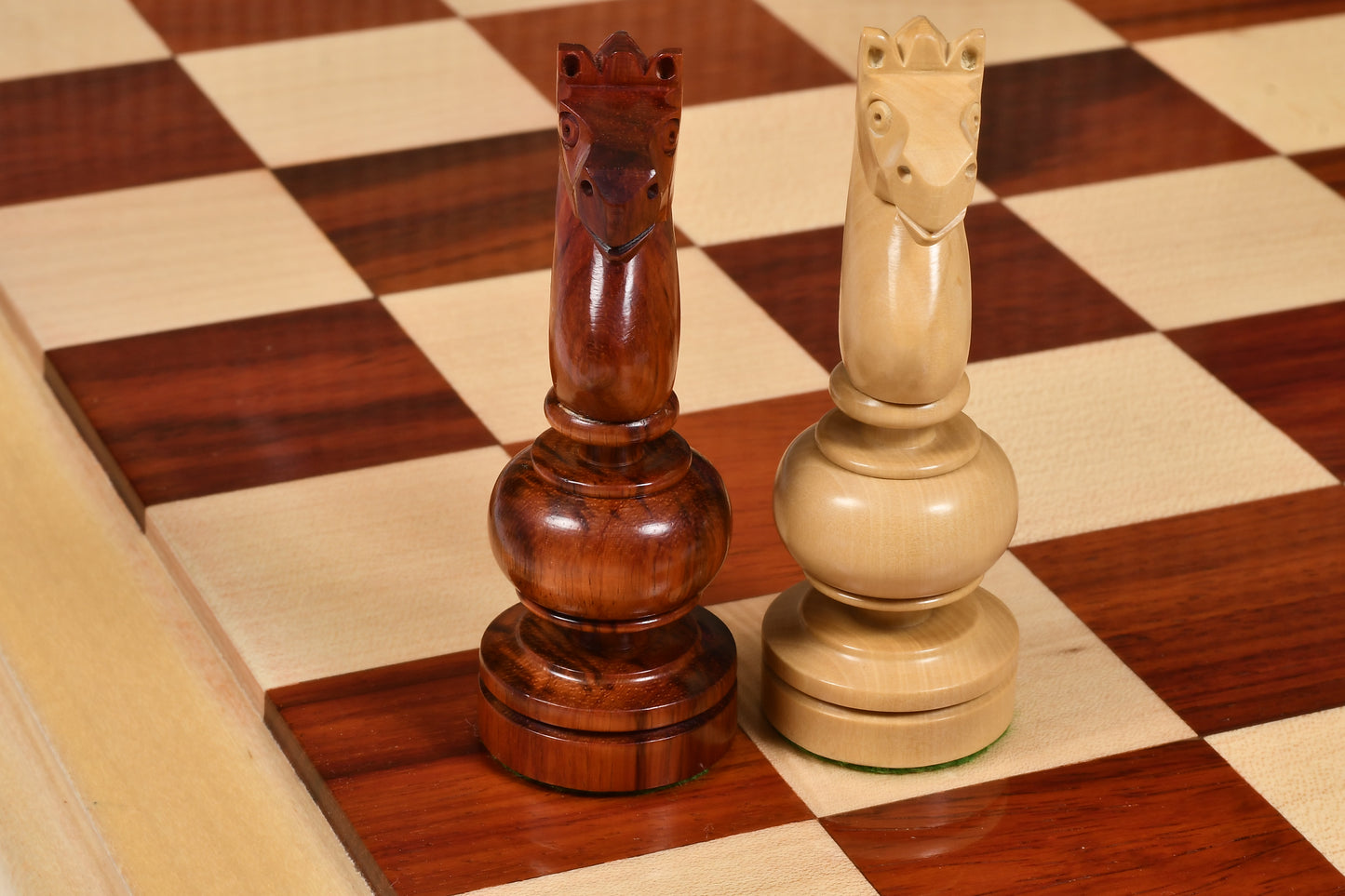 Reproduced Antique Series French Regency Chess Pieces in Bud Rosewood & Boxwood - 4.2" King