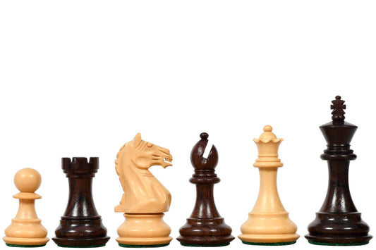 The Fierce Knight Staunton Wooden Chess Pieces in Indian Rosewood & Box Wood - 3.5" King