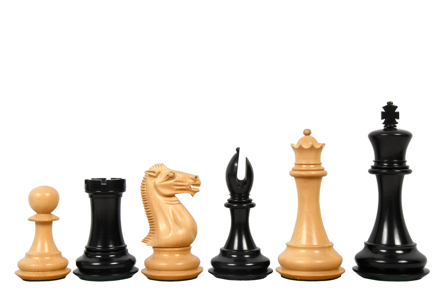 The Old Collector's Club Staunton Series Chess Pieces in Ebony and Boxwood - 4.4" King