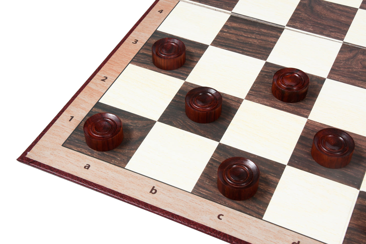Wooden Checkers / Draught Set in Bud Rose Wood & Boxwood - 30mm
