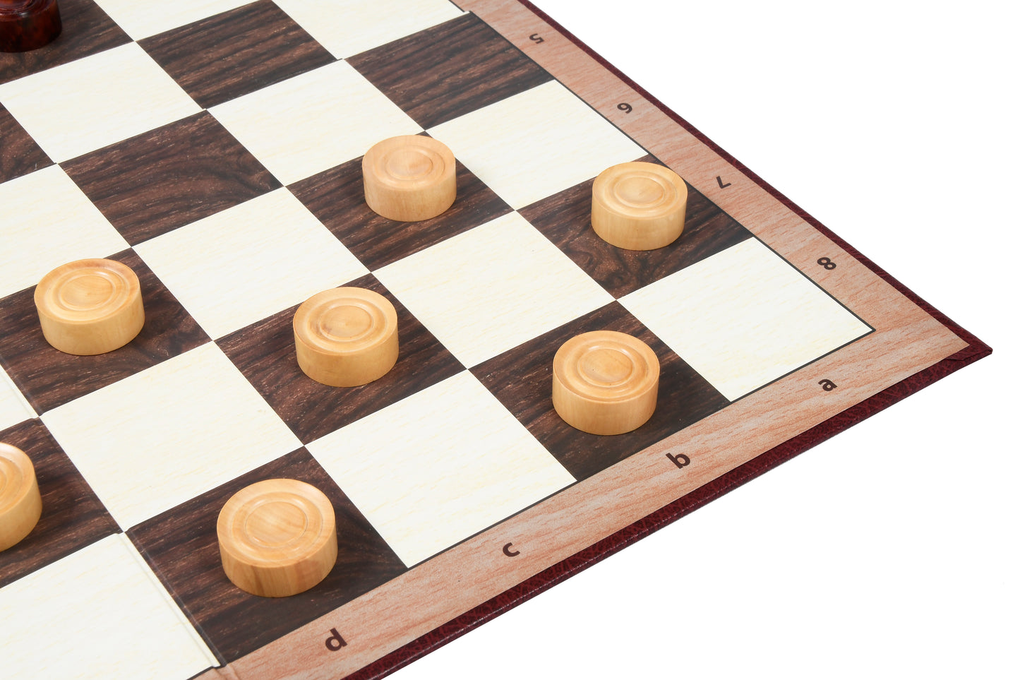 Wooden Checkers / Draught Set in Bud Rose Wood & Boxwood - 30mm