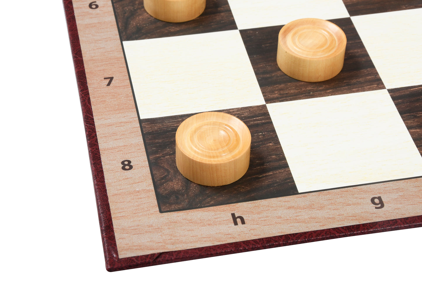 Wooden Checkers / Draught Set in Bud Rose Wood & Boxwood - 30mm