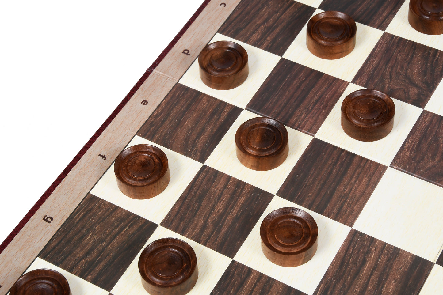 Wooden Checkers / Draught Set in Sheesham & Boxwood - 35mm