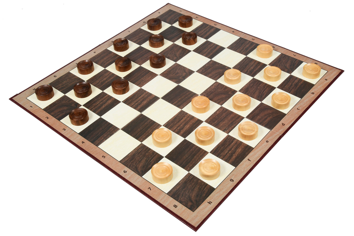 Wooden Checkers / Draught Set in Sheesham & Boxwood - 35mm