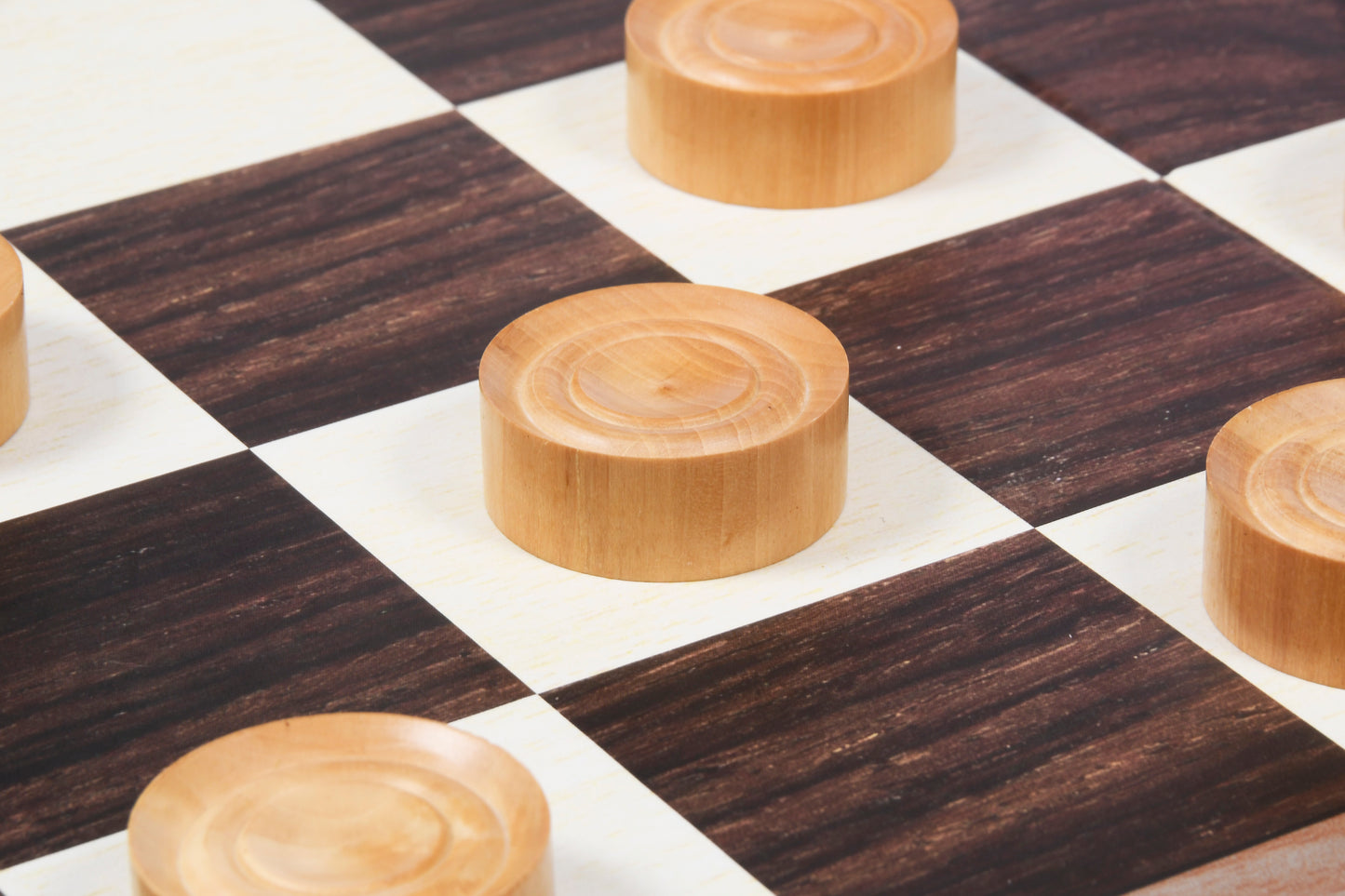 Wooden Checkers / Draught Set in Sheesham & Boxwood - 35mm
