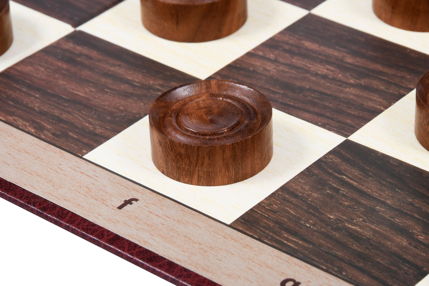 Wooden Checkers / Draught Set in Sheesham & Boxwood - 35mm