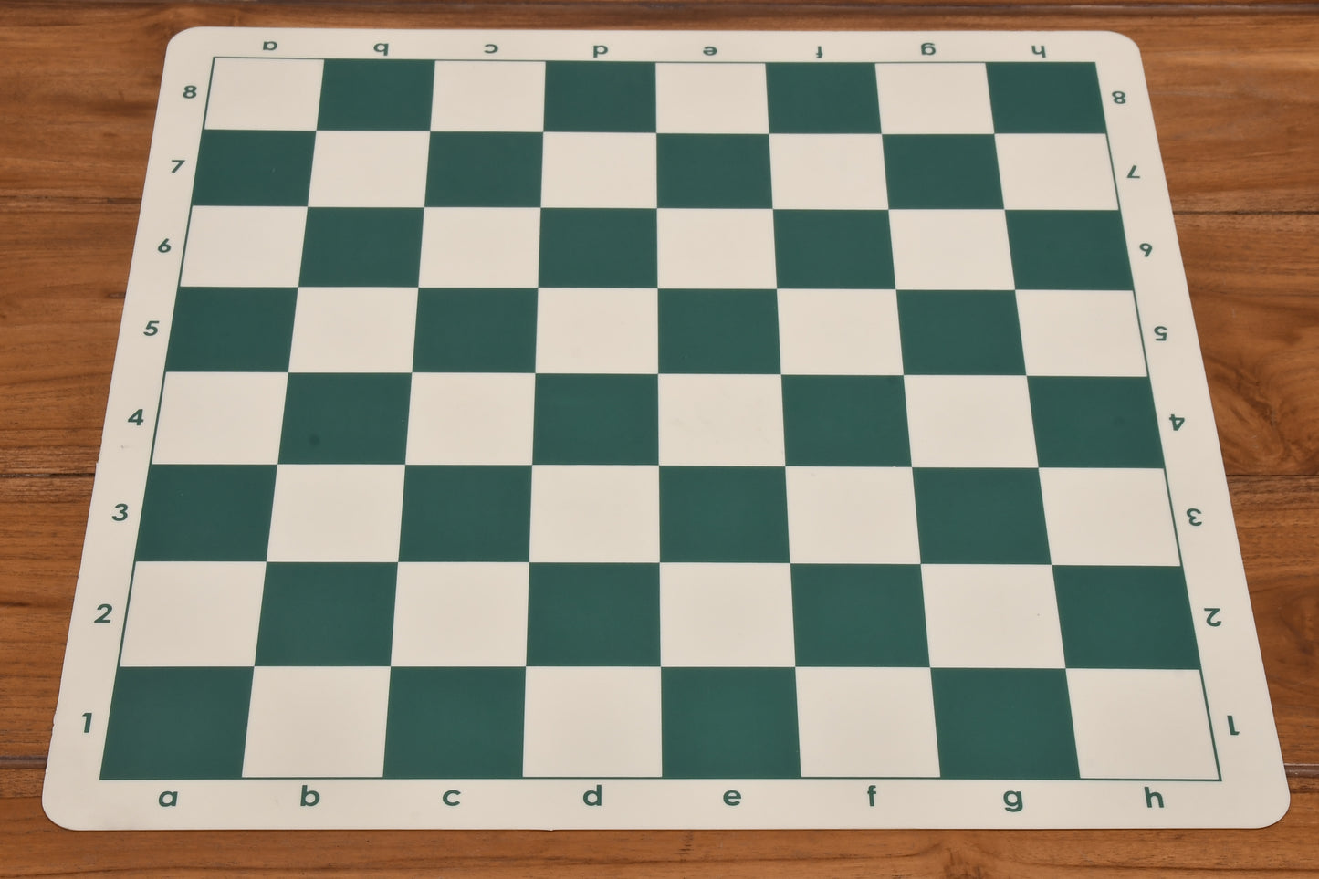 Silicone Unique Flexible Roll-up Chess Board with Algebraic Notation in Dark Green & Off-White Color 20" - 55 mm